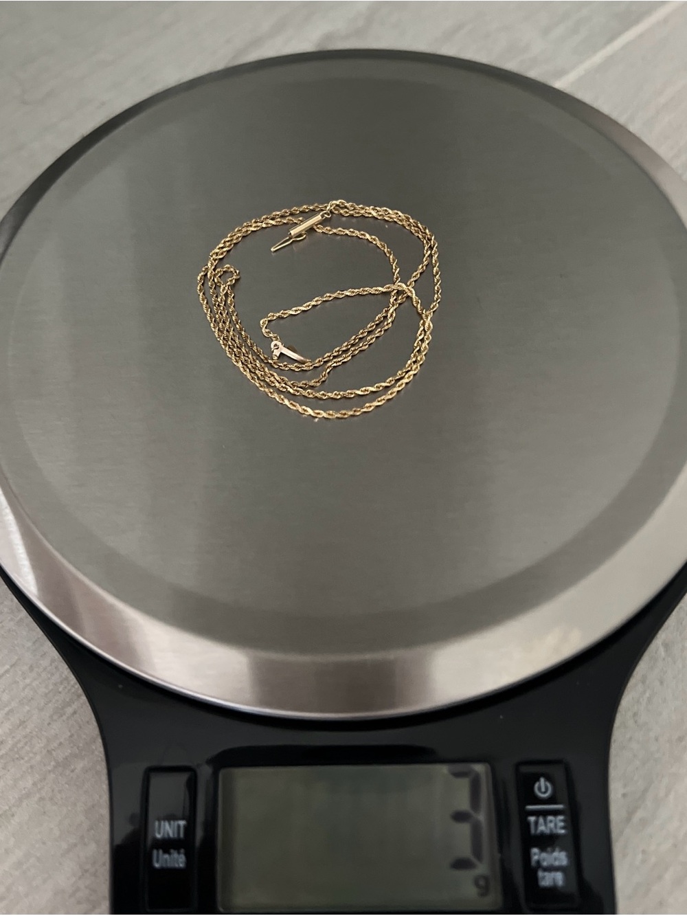 10K Gold 22in 1mm Rope Chain Necklace Women/Men - Picture 11 of 11